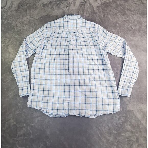 Vineyard Vines 100% Linen Sz XL Classic Fit Shirt Mens Blue Pink Plaid C28-45 - Picture 9 of 10